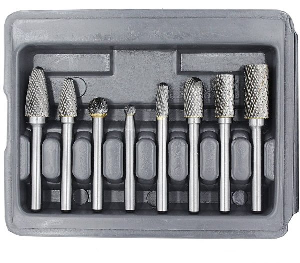 1/4'' Shank 8pcs Double Cut Solid Carbide Rotary Burr Bits Set