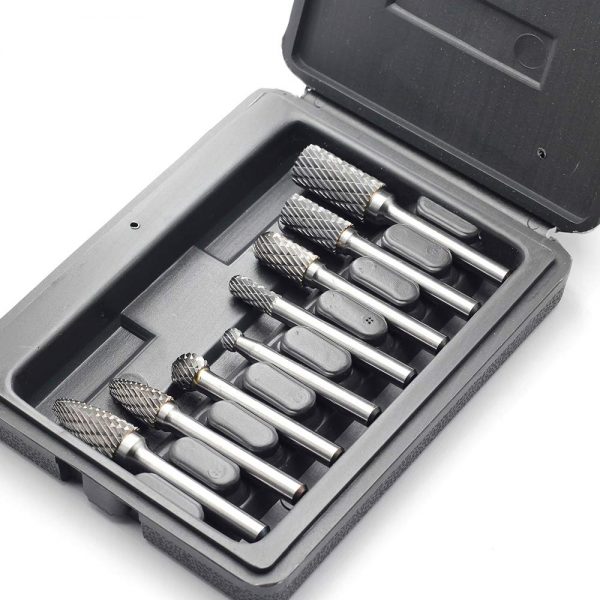 1/4'' Shank 8pcs Double Cut Solid Carbide Rotary Burr Bits Set - Image 2