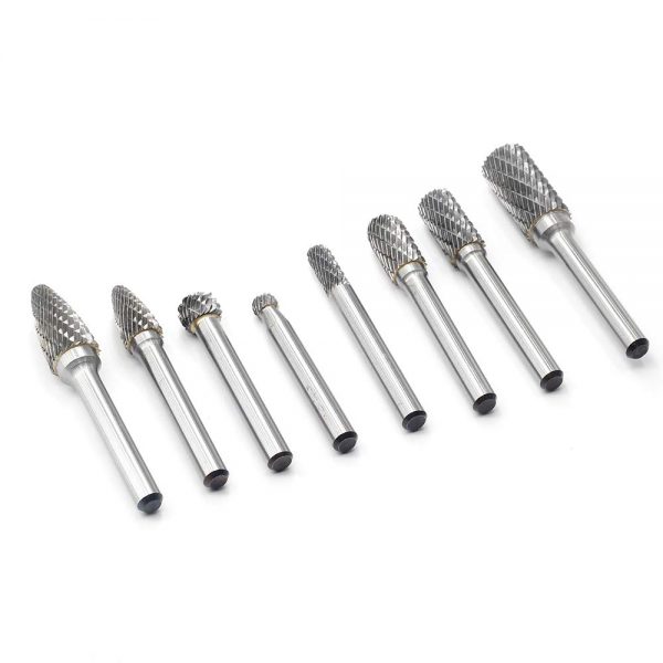 1/4'' Shank 8pcs Double Cut Solid Carbide Rotary Burr Bits Set - Image 3